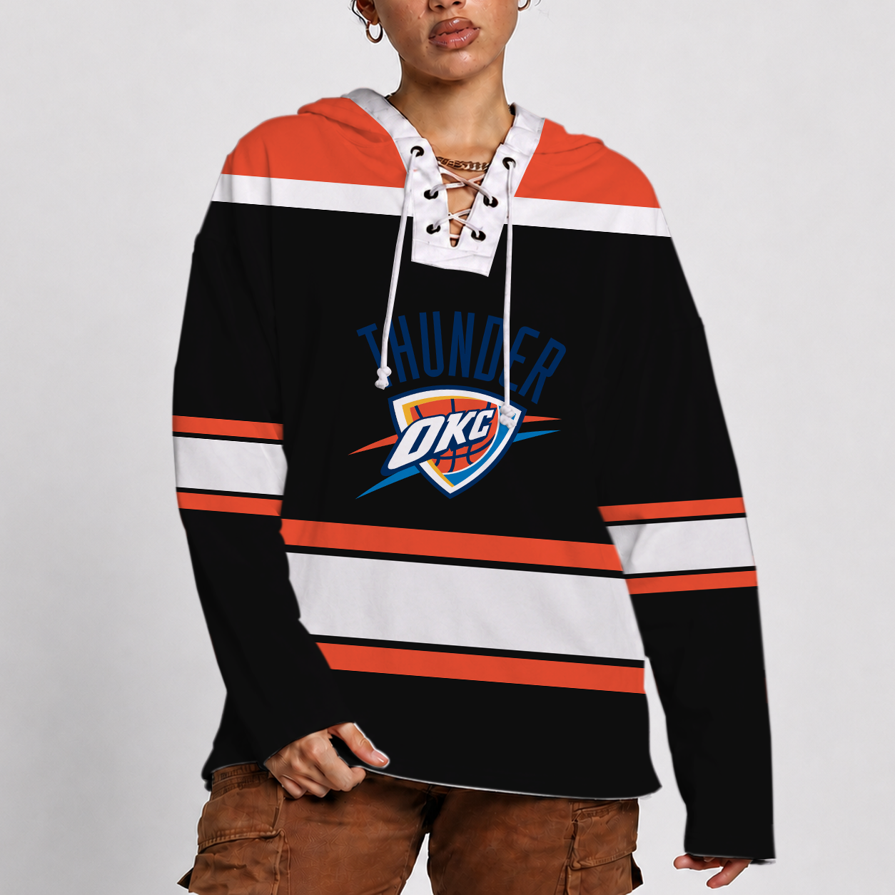 [HOT DEAL] NEW CUSTOMIZED NBA01 OCT OKLAHOMA CITY THUNDER LACER HOODIE