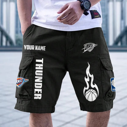 [HOT DEAL] NEW CUSTOMIZED NBA01 OCT OKLAHOMA CITY THUNDER CARGO SHORTS