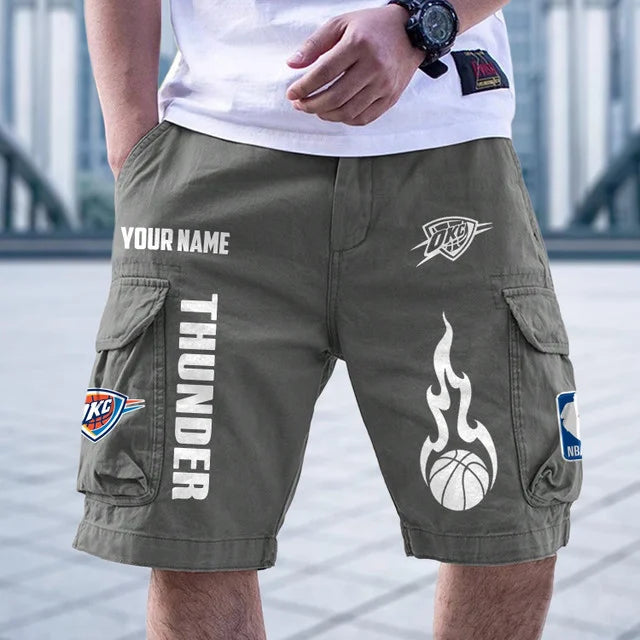 [HOT DEAL] NEW CUSTOMIZED NBA01 OCT OKLAHOMA CITY THUNDER CARGO SHORTS