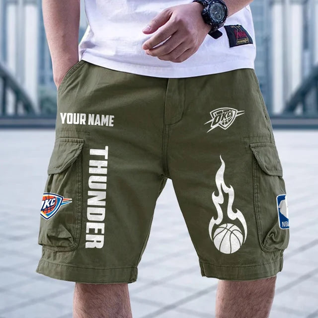 [HOT DEAL] NEW CUSTOMIZED NBA01 OCT OKLAHOMA CITY THUNDER CARGO SHORTS