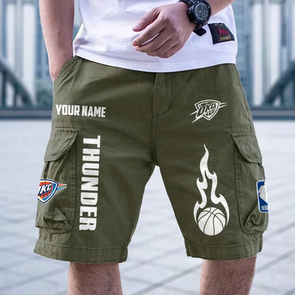 [HOT DEAL] NEW CUSTOMIZED NBA01 OCT OKLAHOMA CITY THUNDER CARGO SHORTS