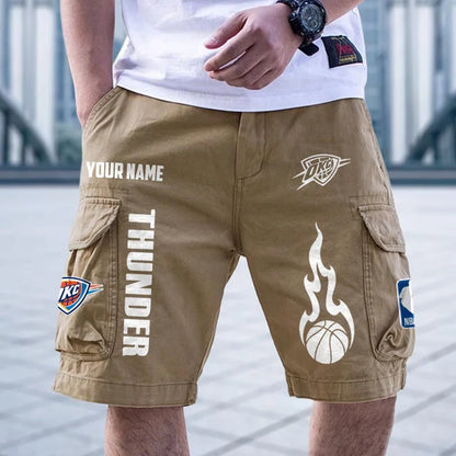 [HOT DEAL] NEW CUSTOMIZED NBA01 OCT OKLAHOMA CITY THUNDER CARGO SHORTS
