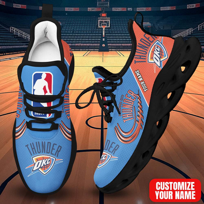 LIMITED EDITION - NEW CUSTOMIZED NBA01 OCT OKLAHOMA CITY THUNDER PREMIUM CLUNKY SNEAKERS