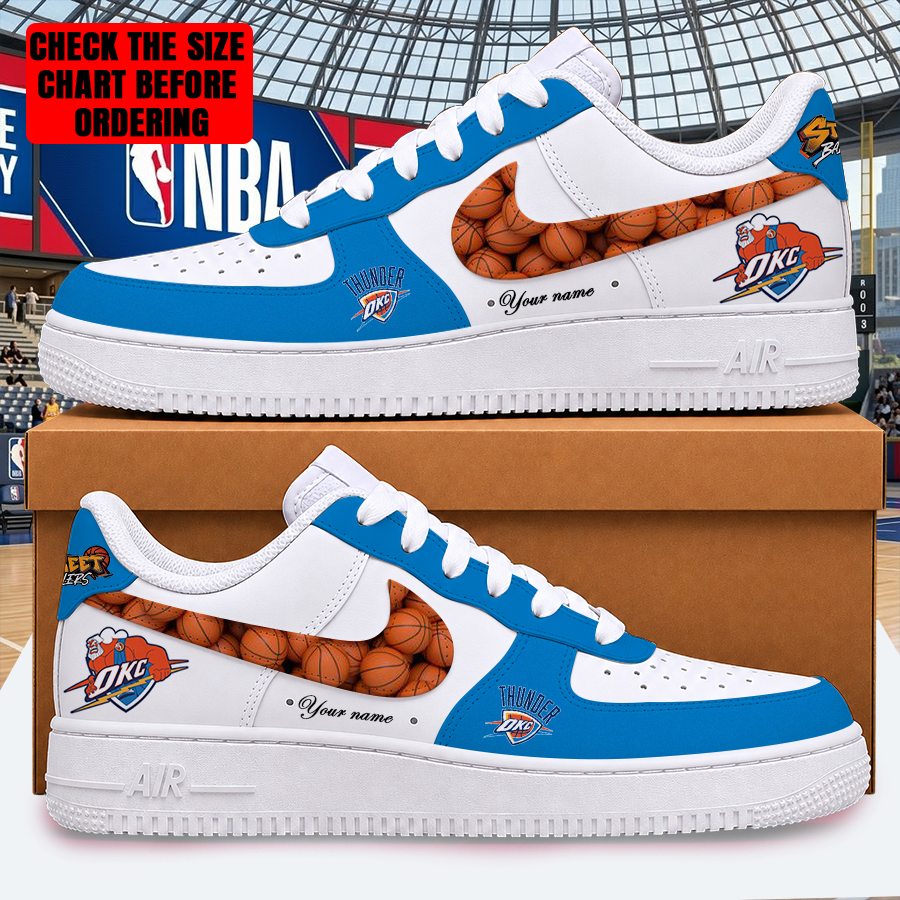 LIMITED EDITION - NEW CUSTOMIZED NBA01 OCT OKLAHOMA CITY THUNDER  AF1 SHOES