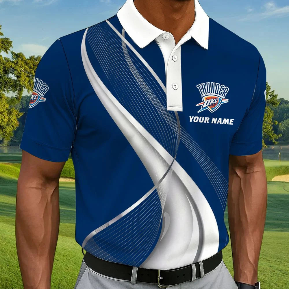 LIMITED EDITION - NEW CUSTOMIZED NBA01 OCT OKLAHOMA CITY THUNDER POLO SHIRT, ZIP POLO SHIRT & T-SHIRTS