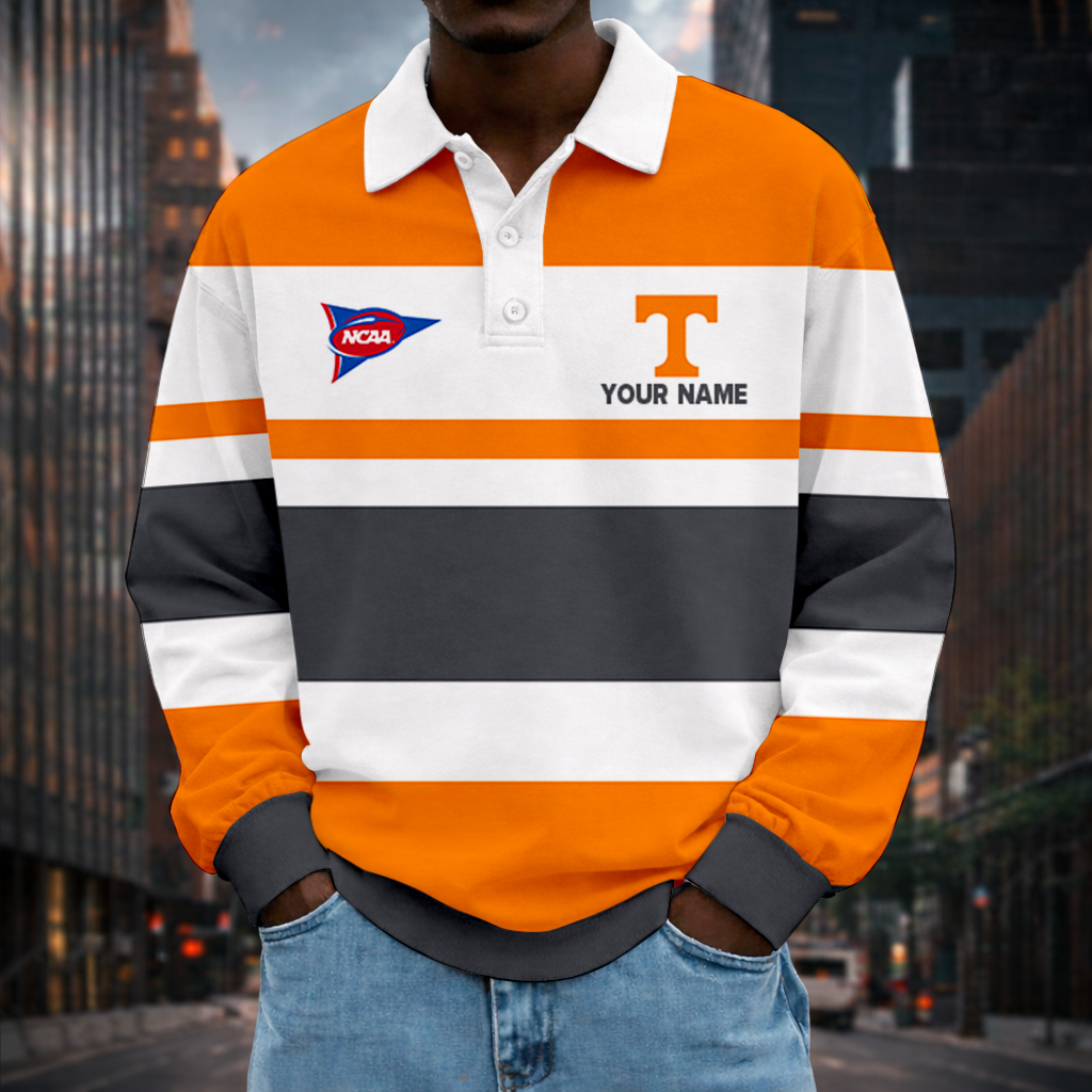 LIMITED EDITION - NEW CUSTOMIZED NCAA FBS01 TNV TENNESSEE VOLUNTEERS UNISEX LONG SLEEVE POLO