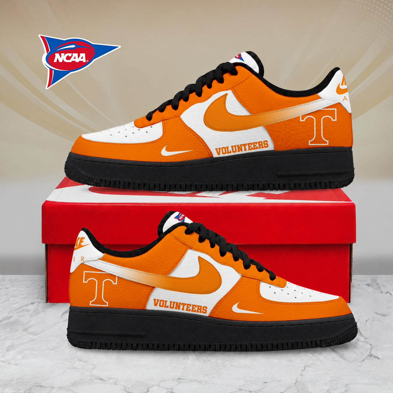 SPECIAL EDITION - NEW CUSTOMIZED NCAA FBS01 TNV TENNESSEE VOLUNTEERS AF1 SHOES