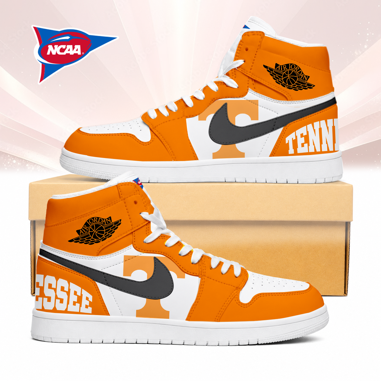 LIMITED EDITION - NEW CUSTOMIZED NCAA FBS01 TNV TENNESSEE VOLUNTEERS AIR JORDAN SNEAKERS