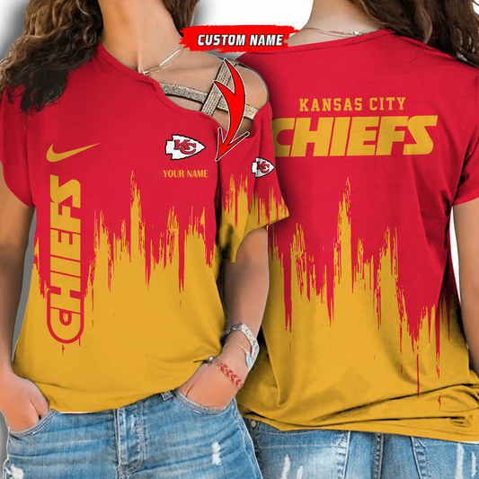 [SPECIAL OFFER] NEW CUSTOMIZED NFL01 KCC KANSAS CITY CHIEFS SHOULDER SHIRT