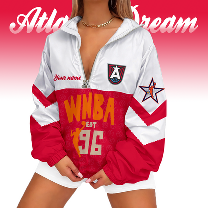 LIMITED EDITION - NEW CUSTOMIZED WNBA01 ALD AT DREAM V-NECK ZIPPER SWEATSHIRT JACKET