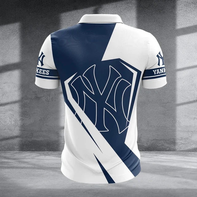 [FLASH SALE] NEW CUSTOMIZED MLB01 NYY NEW YORK YANKEES ZIP POLO SHIRT