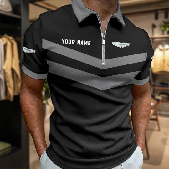 LIMITED EDITION - NEW CUSTOMIZED F102 AMR MARTIN ZIP POLO SHIRT