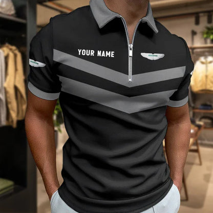LIMITED EDITION - NEW CUSTOMIZED F102 AMR MARTIN ZIP POLO SHIRT
