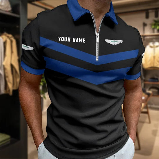 LIMITED EDITION - NEW CUSTOMIZED F102 AMR MARTIN ZIP POLO SHIRT