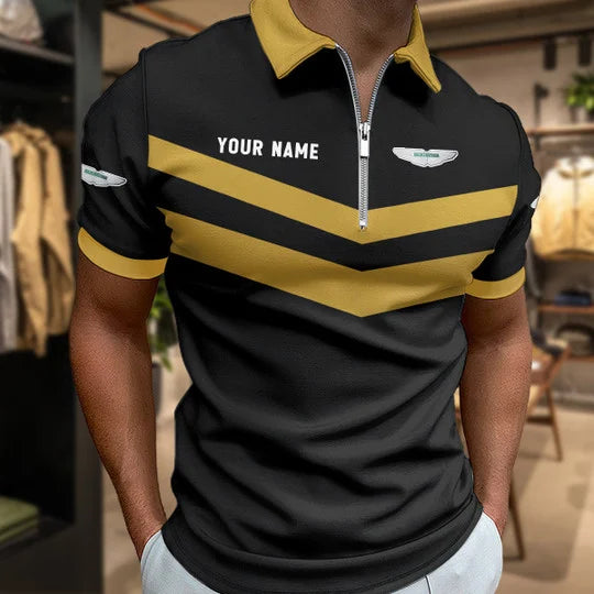 LIMITED EDITION - NEW CUSTOMIZED F102 AMR MARTIN ZIP POLO SHIRT