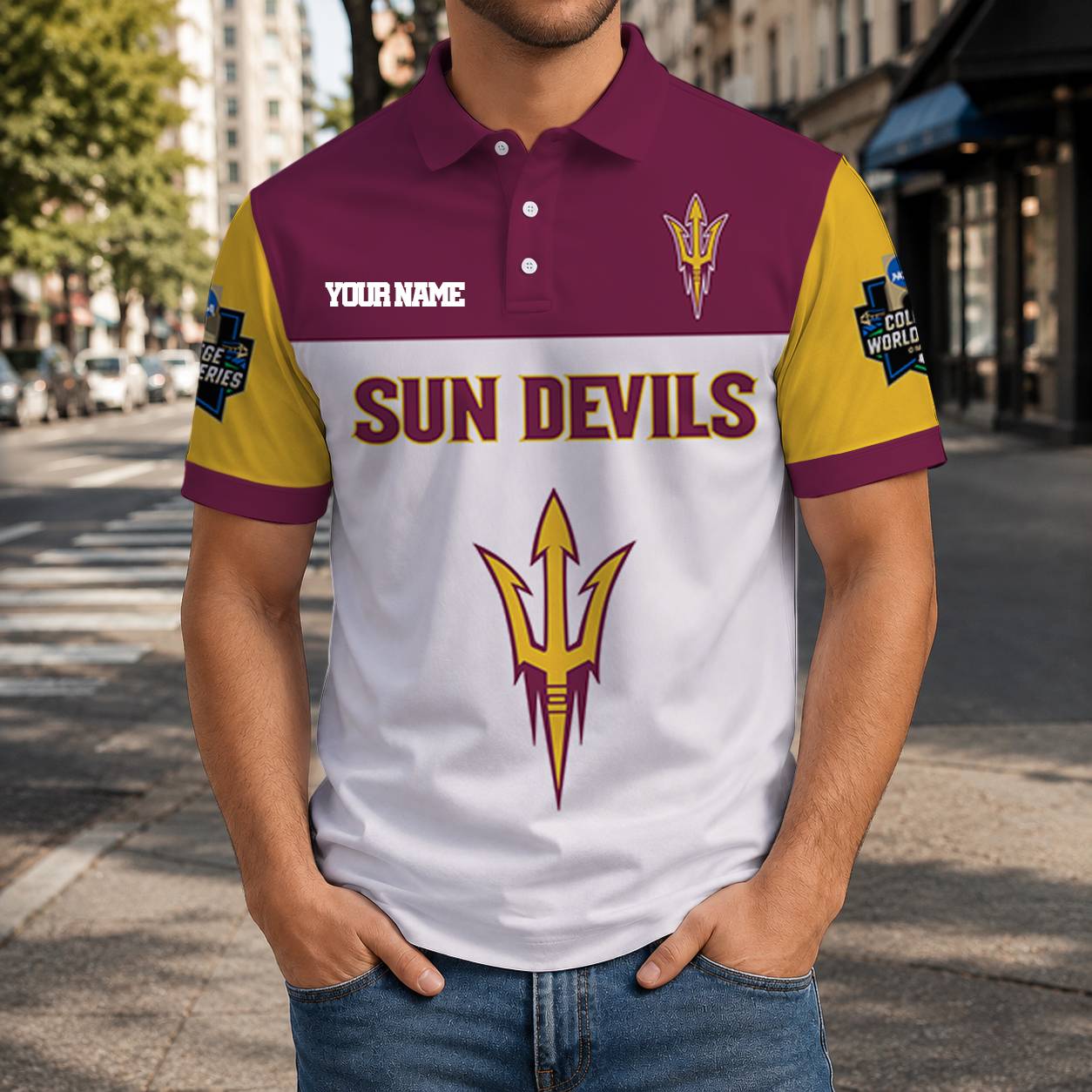 LIMITED EDITION - NEW CUSTOMIZED NCAA CWS02 ASS ARIZONA STATE SUN DEVILS T-SHIRT, POLO SHIRT, ZIP POLO SHIRT, SWEATSHIRT, HOODIE & ZIP HOODIE