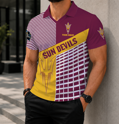 VIRAL EDITION - NEW CUSTOMIZED NCAA CWS02 ASS ARIZONA STATE SUN DEVILS POLO SHIRT