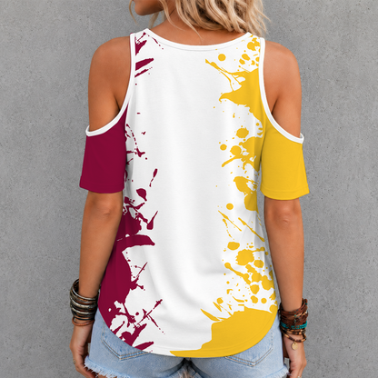 [FAN FAVORITE] NEW CUSTOMIZED NCAA CWS02 ASS ARIZONA STATE SUN DEVILS CRISS CROSS V-NECK TOP