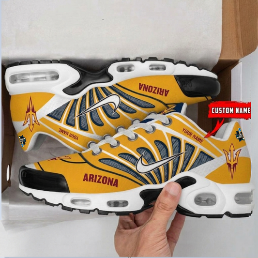 LIMITED EDITION - NEW CUSTOMIZED NCAA CWS02 ASS ARIZONA STATE SUN DEVILS UNISEX AIR MAX PLUS SNEAKERS