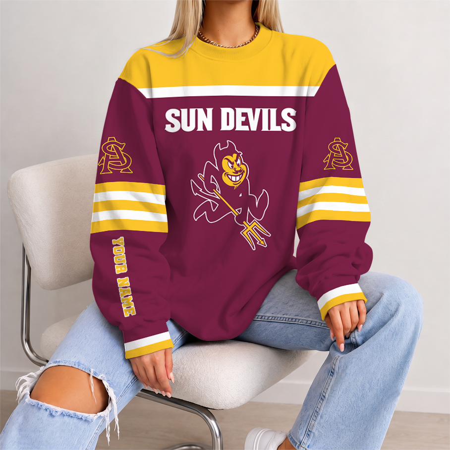 [FAN FAVORITE] NEW CUSTOMIZED NCAA CWS02 ASS ARIZONA STATE SUN DEVILS UNISEX SWEATSHIRT