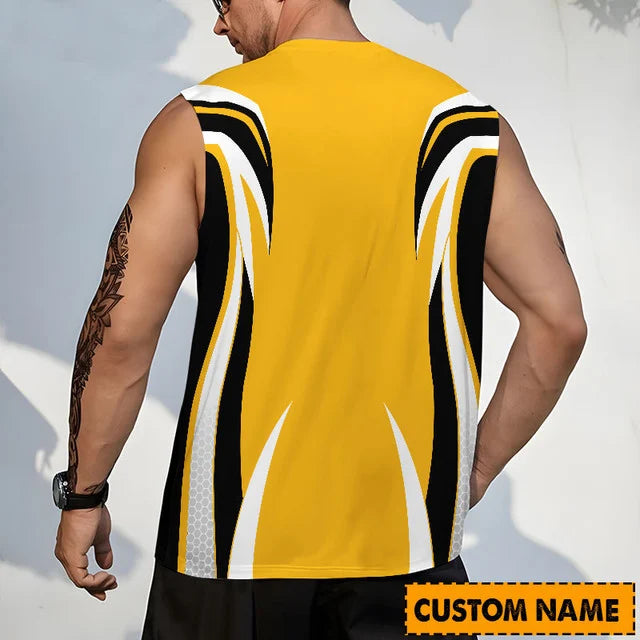 LIMITED EDITION - NEW CUSTOMIZED NHL02 BTB BOSTON BRUINS TANK TOP & GYM SHIRT