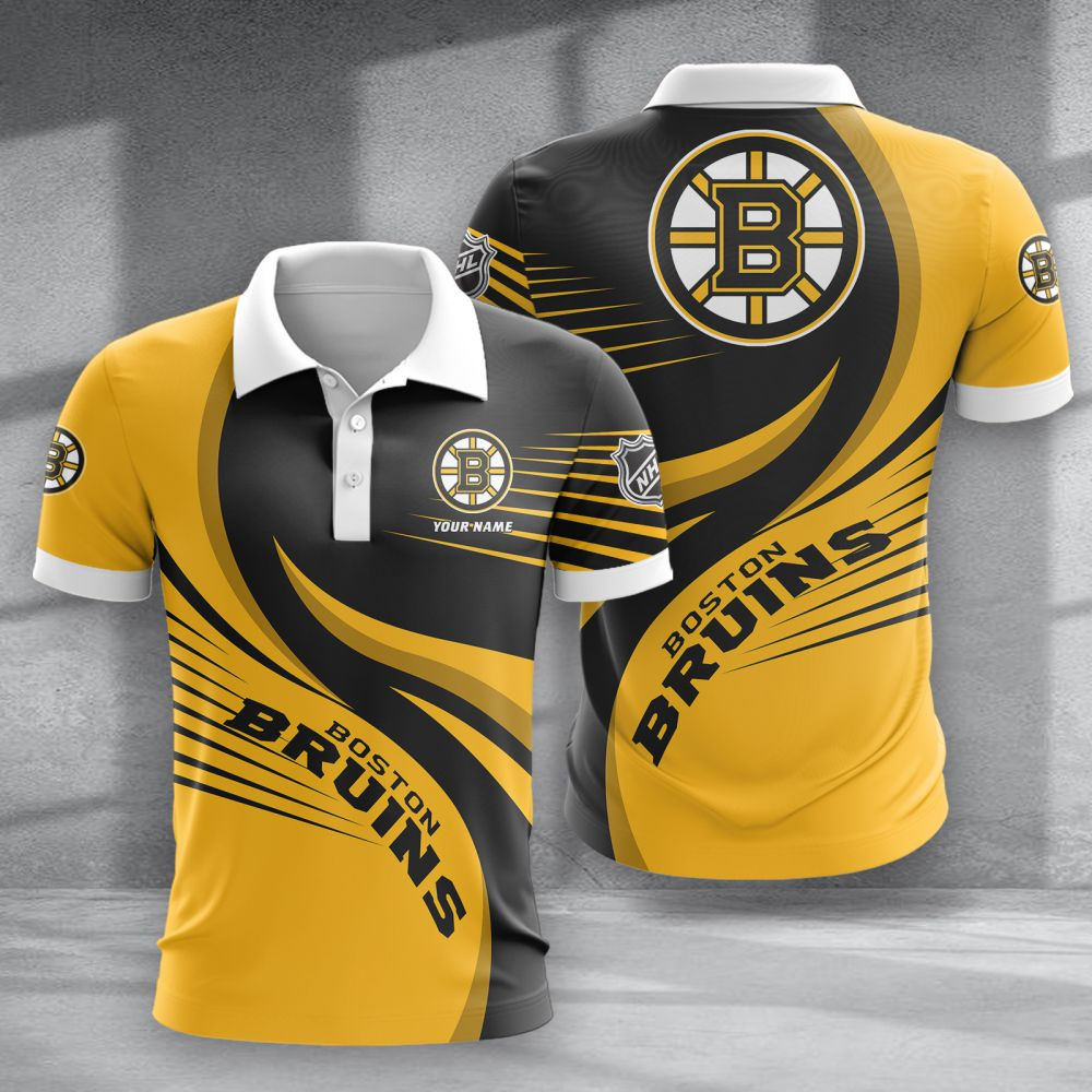 LIMITED EDITION - NEW CUSTOMIZED NHL02 BTB BOSTON BRUINS POLO SHIRT & T-SHIRTS