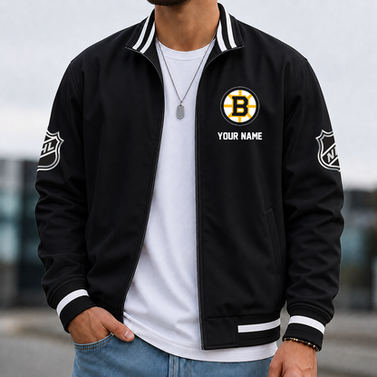[SUPER SALE] NEW CUSTOMIZED NHL02 BTB BOSTON BRUINS MULTICOLOR MEN'S CASUAL JACKET