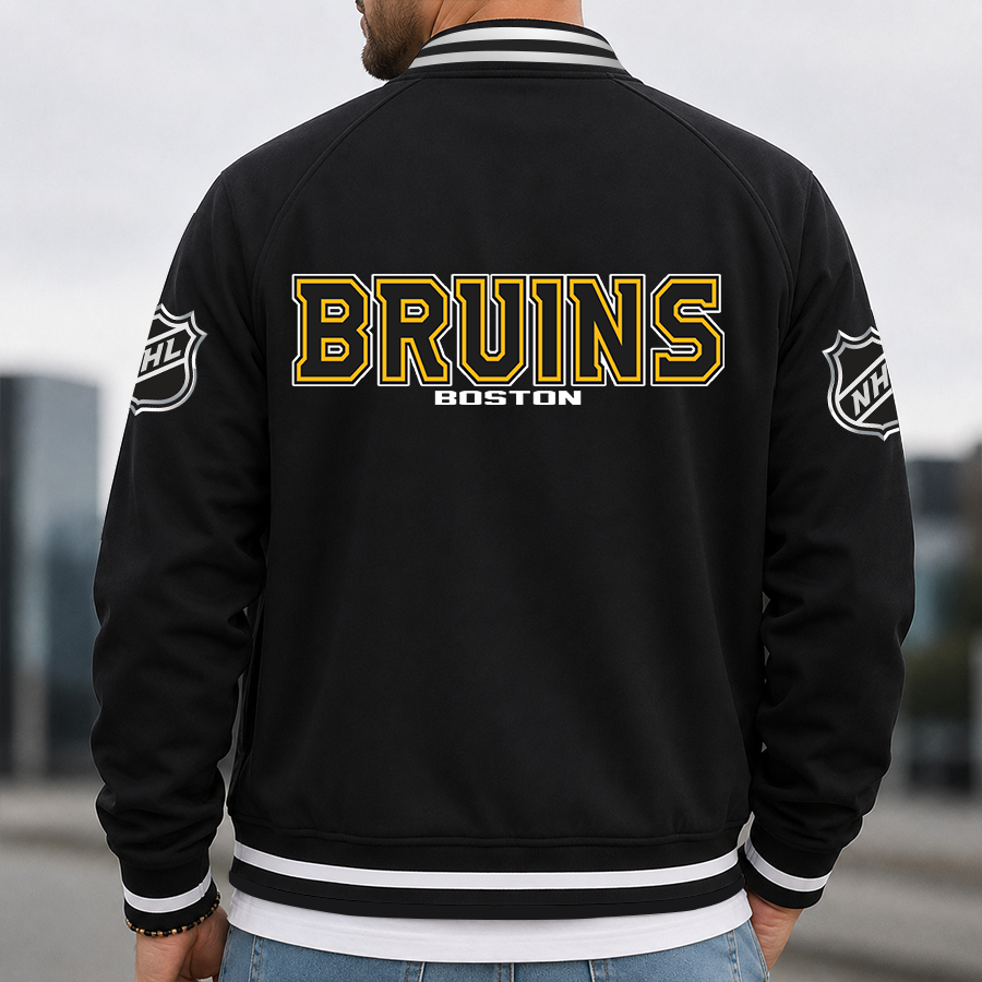 [SUPER SALE] NEW CUSTOMIZED NHL02 BTB BOSTON BRUINS MULTICOLOR MEN'S CASUAL JACKET