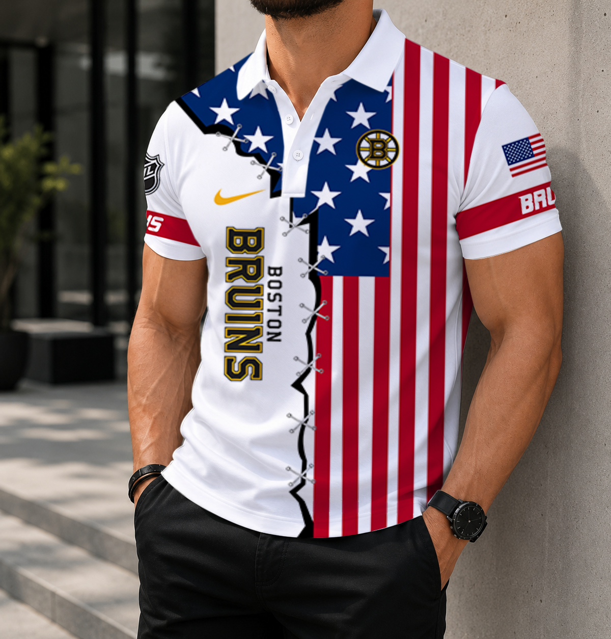 LIMITED EDITION - NEW CUSTOMIZED NHL02 BTB BOSTON BRUINS POLO SHIRT, ZIP POLO SHIRT & T-SHIRTS