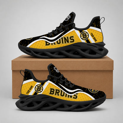 VIRAL EDITION - NEW CUSTOMIZED NHL02 BTB BOSTON BRUINS CLUNKY SNEAKERS