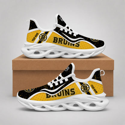 VIRAL EDITION - NEW CUSTOMIZED NHL02 BTB BOSTON BRUINS CLUNKY SNEAKERS