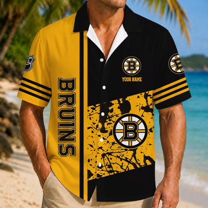 LIMITED EDITION - NEW CUSTOMIZED NHL02 BTB BOSTON BRUINS UNISEX HAWAIIAN SHIRT