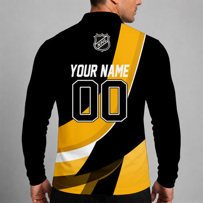 [SUPER SALE] NEW CUSTOMIZED NHL02 BTB BOSTON BRUINS MEN LONG SLEEVE POLO