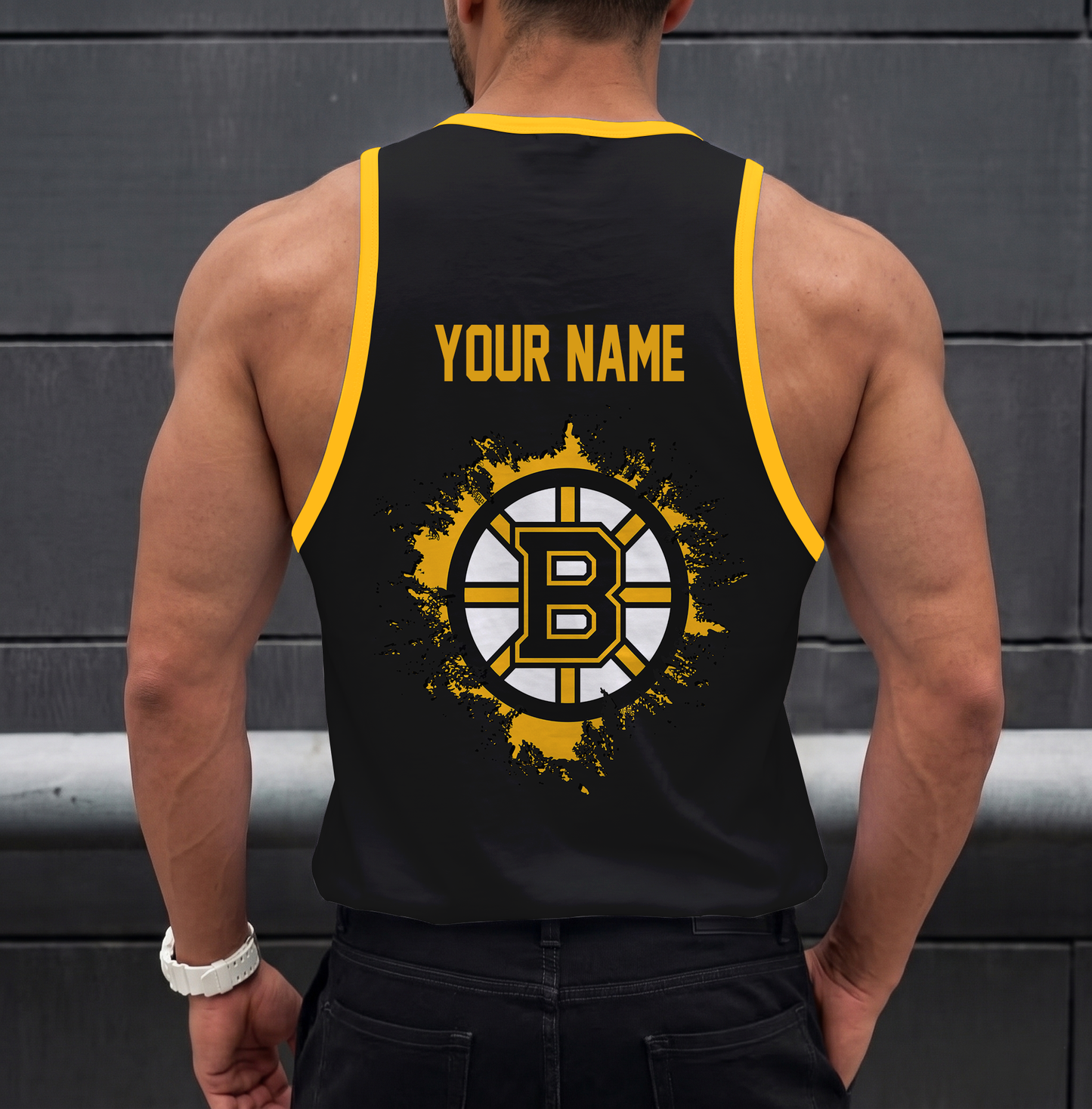 LIMITED EDITION - NEW CUSTOMIZED NHL02 BTB BOSTON BRUINS UNISEX TANK TOP