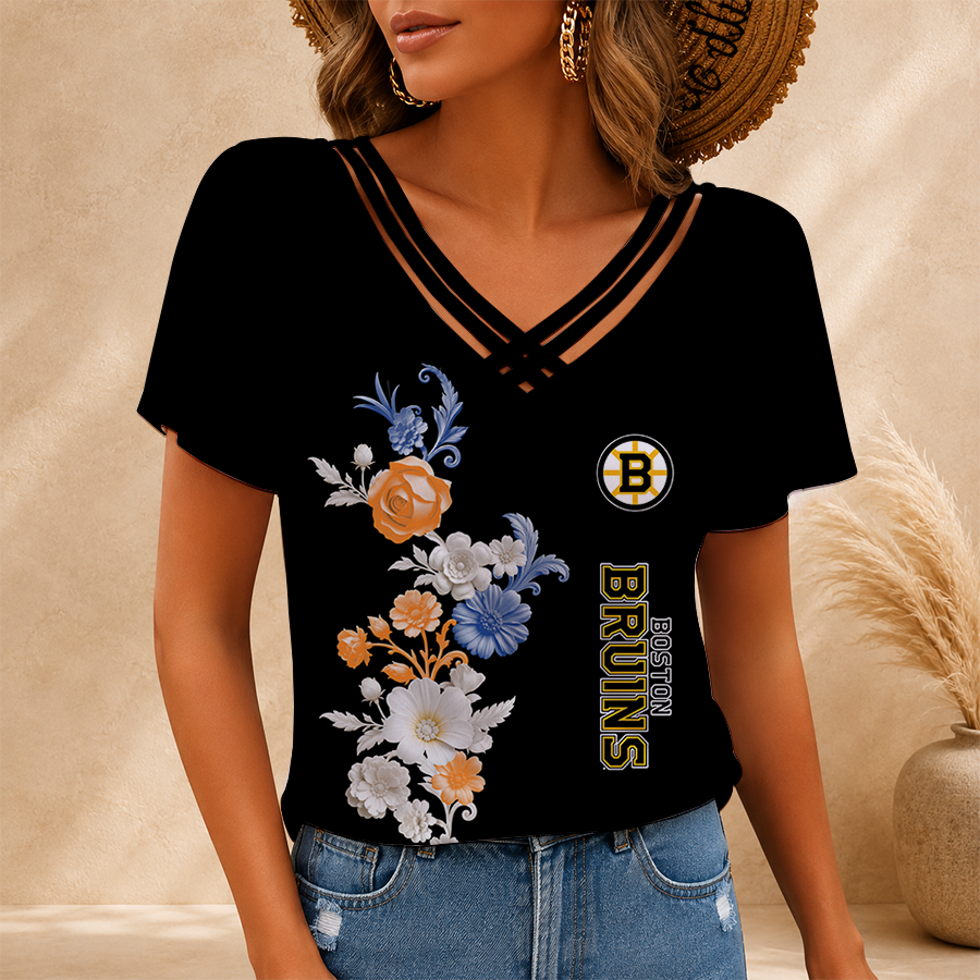 [SUPER SALE] NEW CUSTOMIZED NHL02 BTB BOSTON BRUINS V-NECK SHIRT