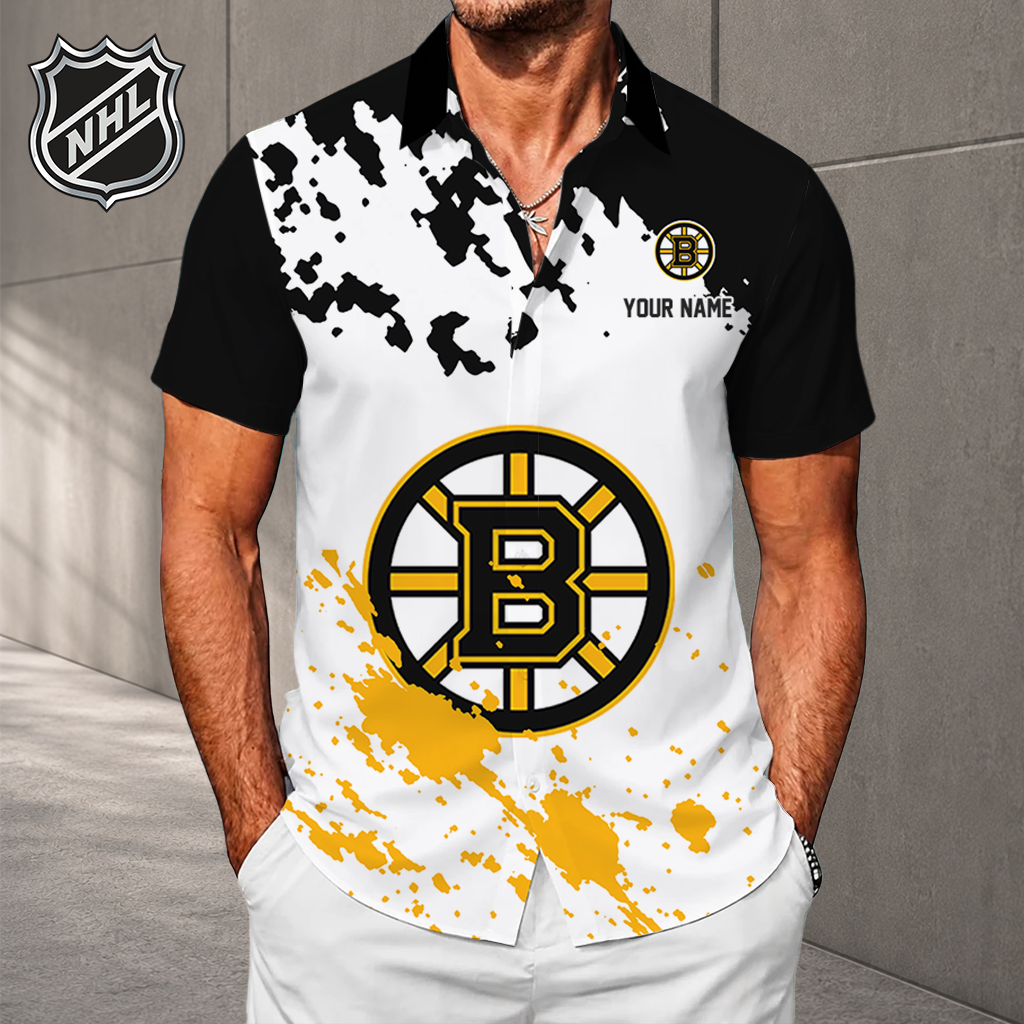 LIMITED EDITION - NEW CUSTOMIZED NHL02 BTB BOSTON BRUINS UNISEX HAWAIIAN SHIRT