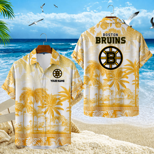 LIMITED EDITION - NEW CUSTOMIZED NHL02 BTB BOSTON BRUINS UNISEX HAWAIIAN SHIRT