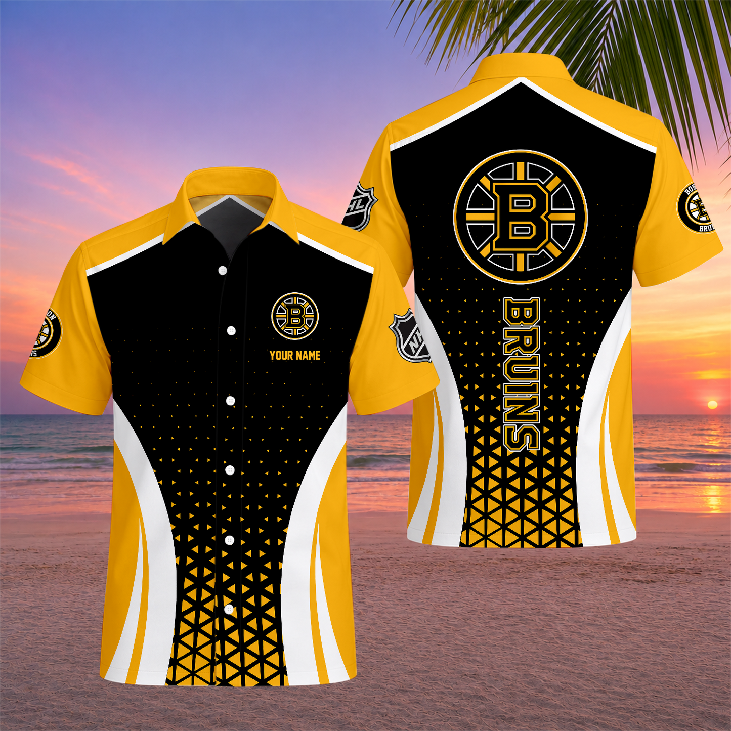 LIMITED EDITION - NEW CUSTOMIZED NHL02 BTB BOSTON BRUINS UNISEX HAWAIIAN SHIRT