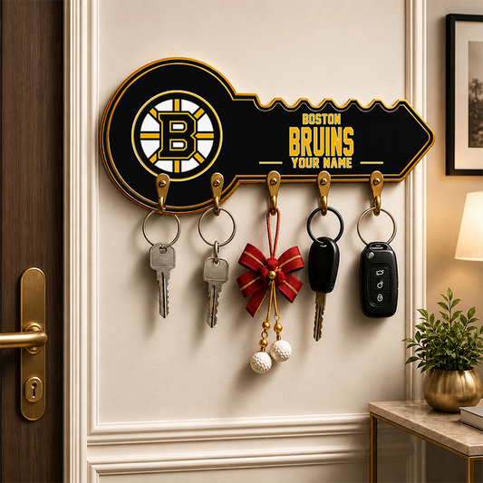 [SUPER SALE] NEW CUSTOMIZED NHL02 BTB BOSTON BRUINS WALL KEY HOLDER FOR HOME