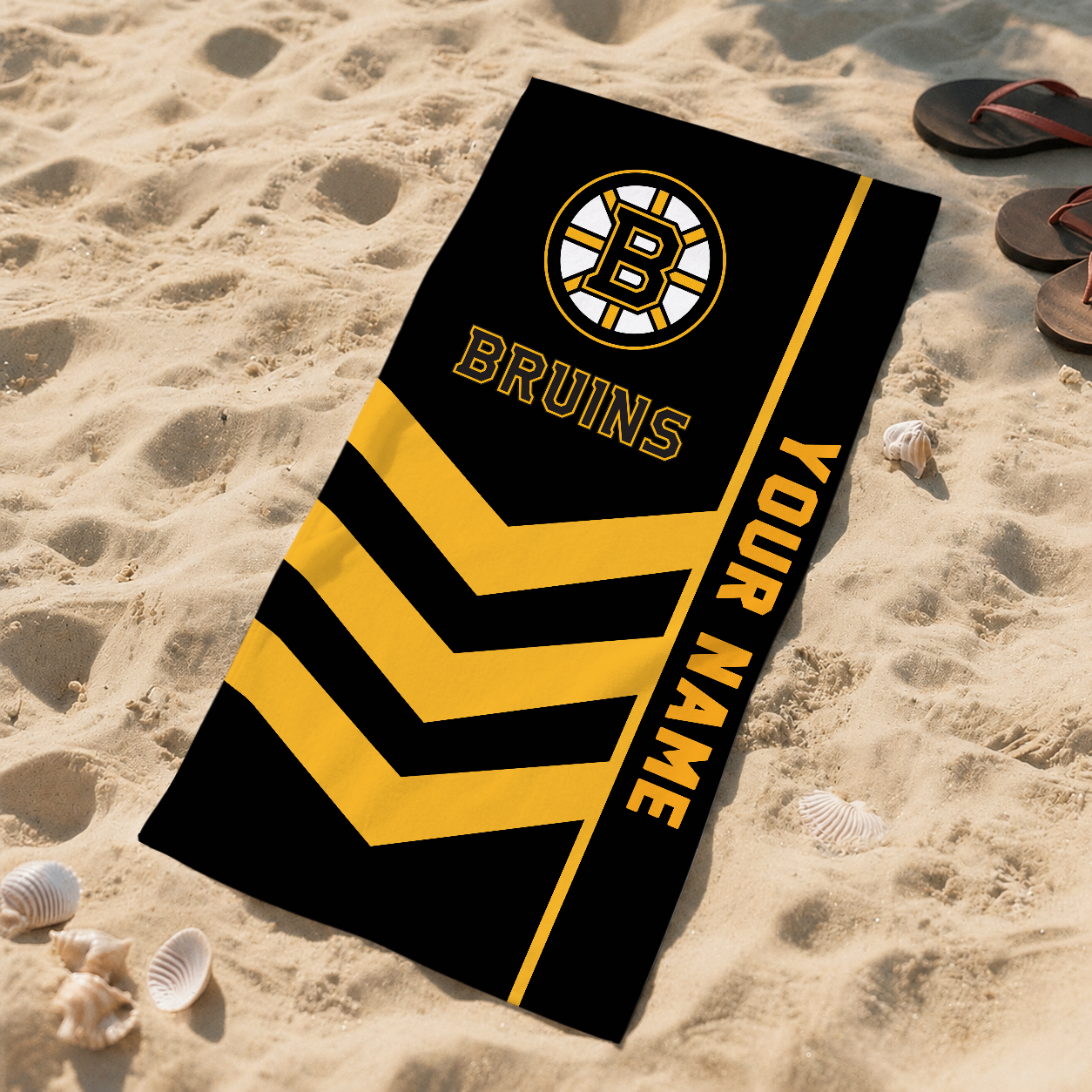 SPECIAL EDITION - NEW CUSTOMIZED NHL02 BTB BOSTON BRUINS BEACH TOWEL