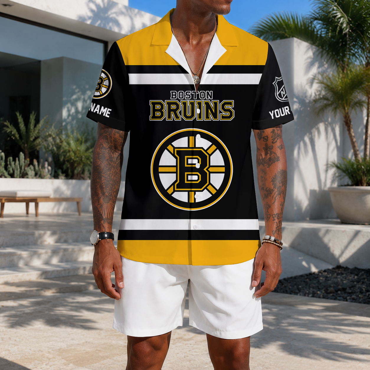 LIMITED EDITION - NEW CUSTOMIZED NHL02 BTB BOSTON BRUINS UNISEX HAWAIIAN SHIRT