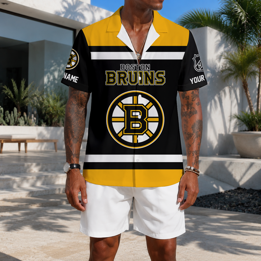 LIMITED EDITION - NEW CUSTOMIZED NHL02 BTB BOSTON BRUINS UNISEX HAWAIIAN SHIRT