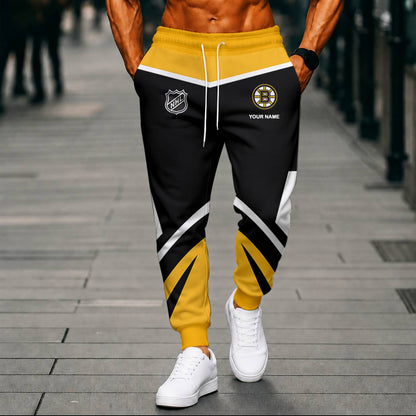 LIMITED EDITION - NEW CUSTOMIZED NHL02 BTB BOSTON BRUINS UNISEX LONG PANTS