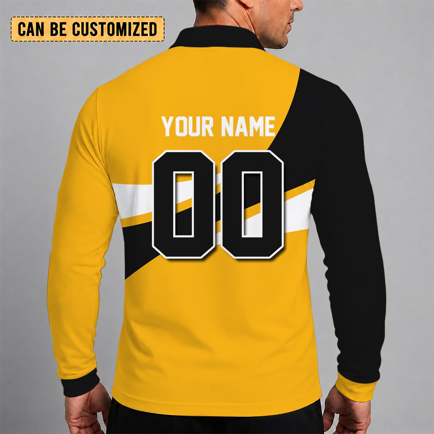 [SUPER SALE] NEW CUSTOMIZED NHL02 BTB BOSTON BRUINS MEN LONG SLEEVE POLO