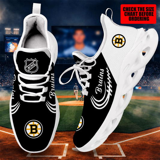[SUPER SALE ] NEW CUSTOMIZED NHL02 BTB BOSTON BRUINS MAX SOUL SHOES