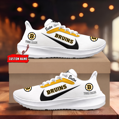 [SUPER SALE] NEW CUSTOMIZED NHL02 BTB BOSTON BRUINS ROAD RUNNING SHOES