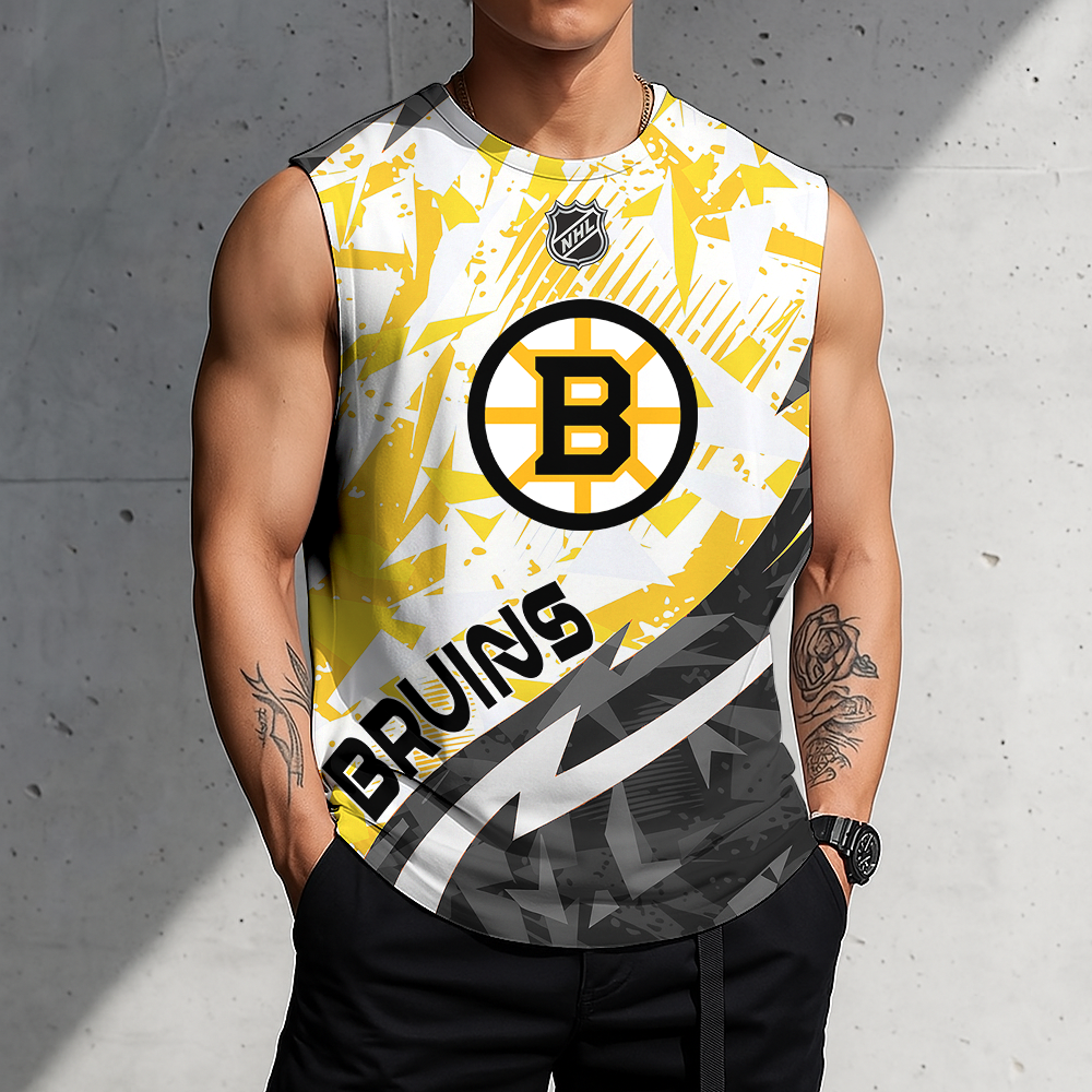 LIMITED EDITION - NEW CUSTOMIZED NHL02 BTB BOSTON BRUINS TANK TOP & GYM SHIRT