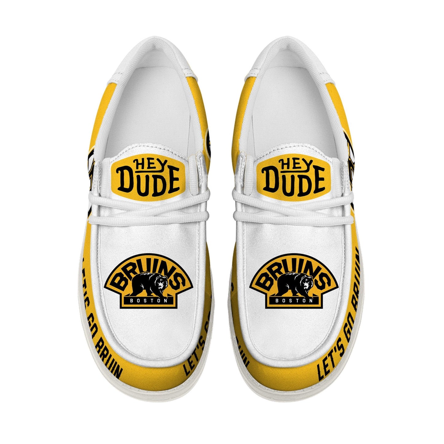 LIMITED EDITION - NEW CUSTOMIZED NHL02 BTB BOSTON BRUINS LOAFER SHOES