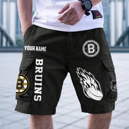 [SUPER SALE] NEW CUSTOMIZED NHL02 BTB BOSTON BRUINS CARGO SHORTS