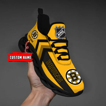 [SUPER SALE ] NEW CUSTOMIZED NHL02 BTB BOSTON BRUINS MAX SOUL SHOES